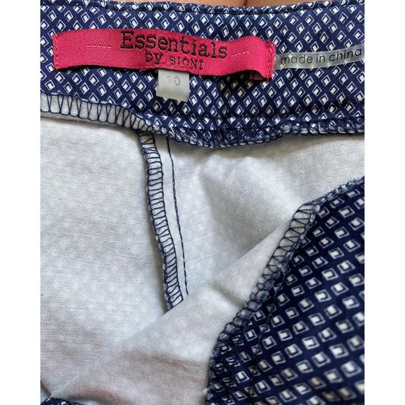 Essentials navy print pixie ankle pant size 10 - Picture 4 of 4